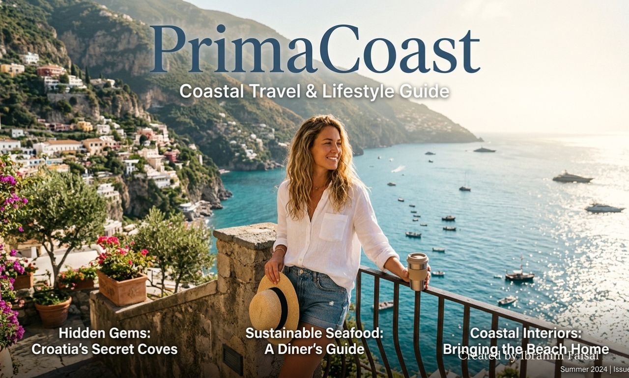 PrimaCoast website featuring coastal travel guides, beach destinations, and seaside lifestyle content.