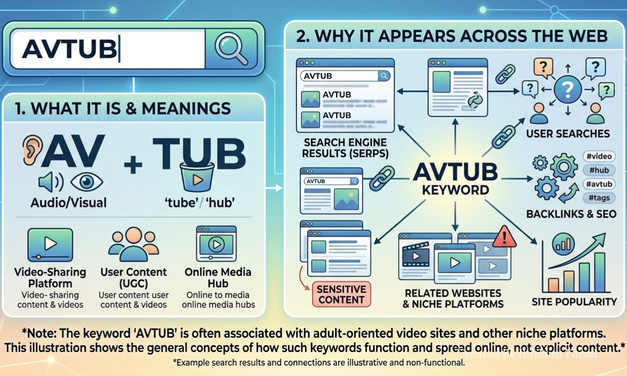 Avtub keyword displayed on a digital search interface.