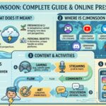 Cjmonsoon logo or website displayed on a modern digital background