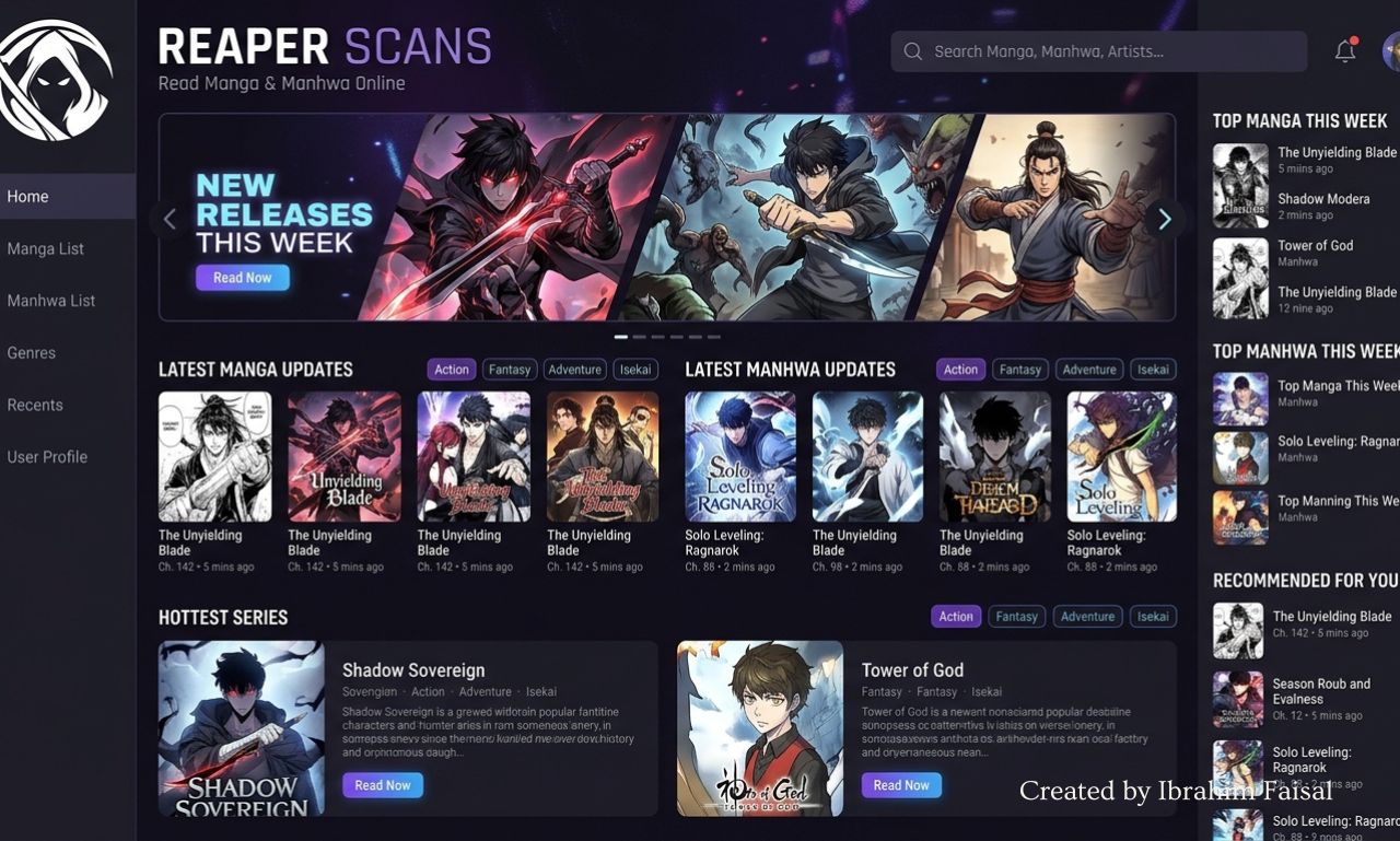 Reaper Scans manga platform
